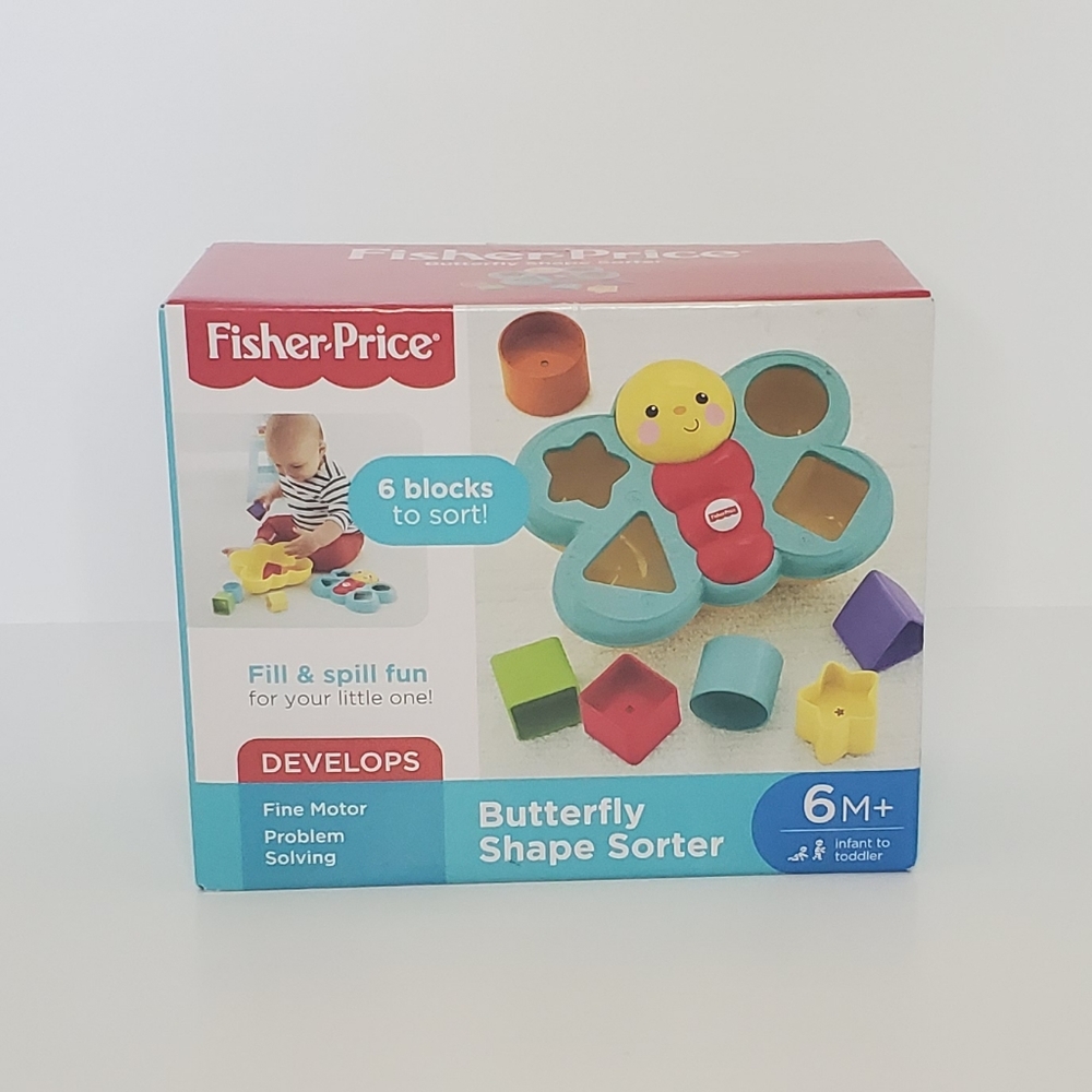 Fisher Price Butterfly Shape Sorter Blocks Toy 6M